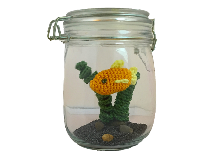 Aquarium im Glas - Häkelanleitung