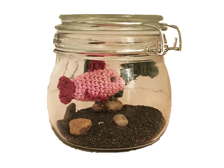 Aquarium im Glas - Häkelanleitung