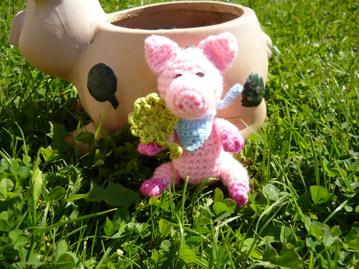 Häkelanleitung Glücksschwein Schlüsselanhänger / Geschenkanhänger