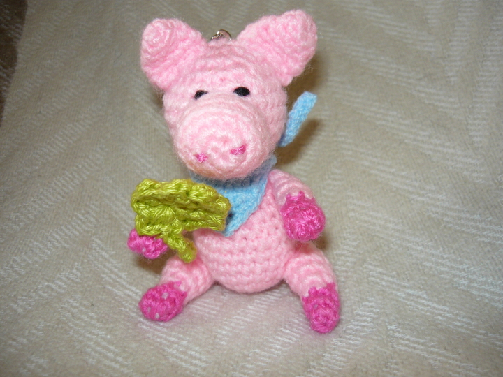 Häkelanleitung Glücksschwein Schlüsselanhänger / Geschenkanhänger