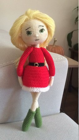 Christmas Girl Amigurumi Crochet PDF Pattern
