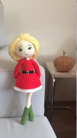 Christmas Girl Amigurumi Crochet PDF Pattern
