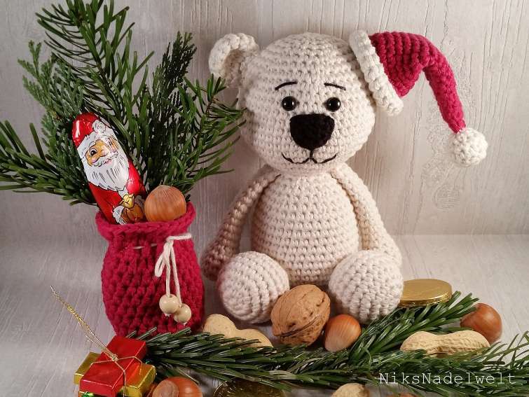 Häkelanleitung - Finn als Weihnachtsbärchen