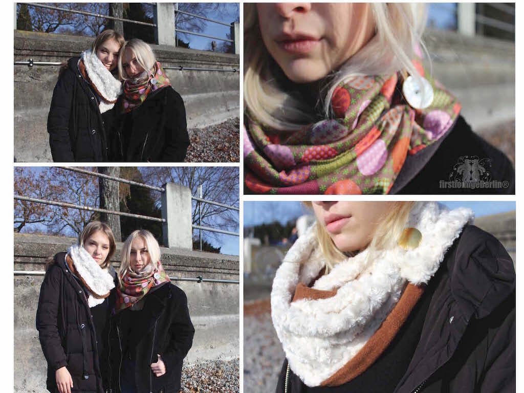Easy KNOPF*Schal *** freE-Book für Loop Schal mit Knopf in 3 Größen für die ganze Familie Nähen Ohne Schnitt mit VIDEO-Nähanleitung - DIY Design von firstloungeberlin
