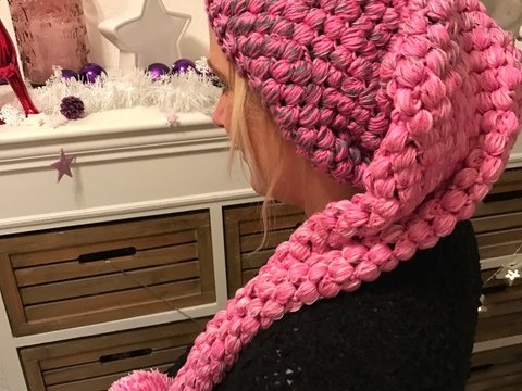 Häkelanleitung Zipfelmütze "Himbeersahne" 