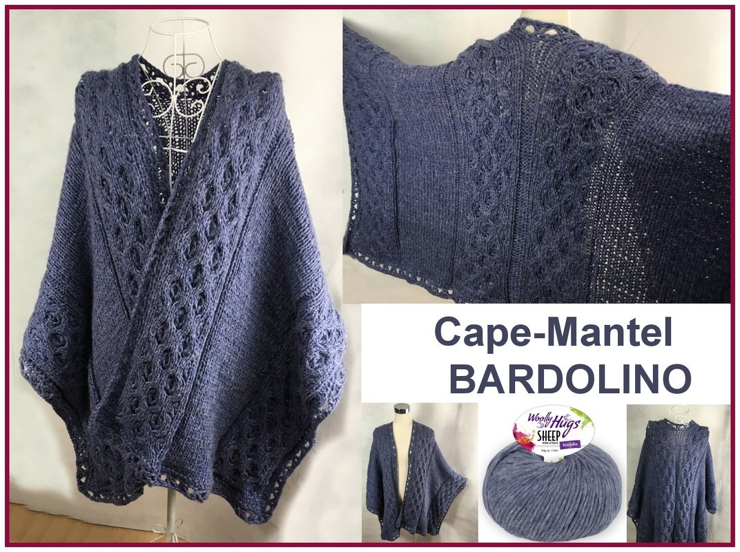 Cape-Mantel Bardolino gestrickt aus Woolly Hugs Sheep