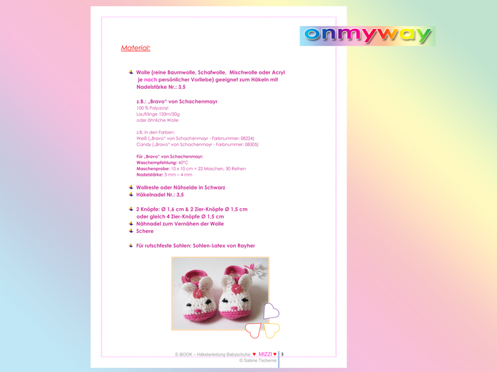 Häkelanleitung: Babyschuhe in 3 Größen (0 bis 12 Monate)