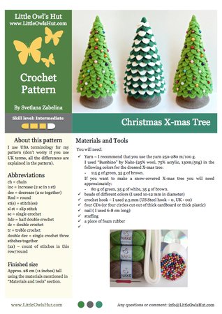 085 Crochet Pattern Christmas Tree New Year Amigurumi - by Zabelina Cp