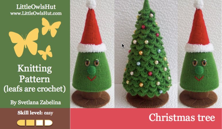 009 Knitting (branches are Crochet) Pattern - Christmas Tree New Year pattern - Amigurumi by Zabelina Cp