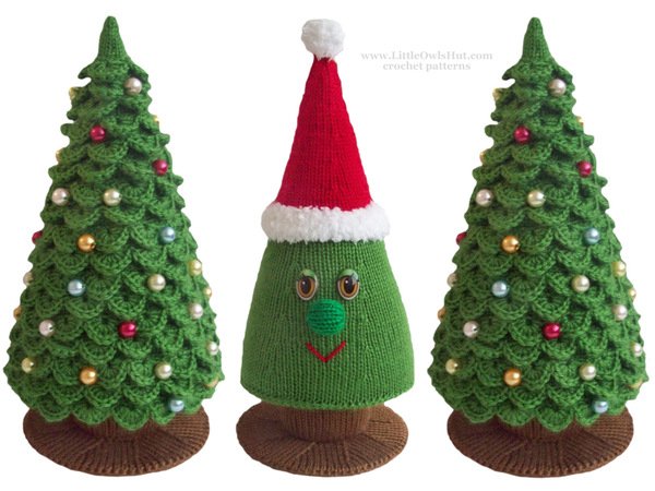 009 Knitting (branches are Crochet) Pattern - Christmas Tree New Year pattern - Amigurumi by Zabelina Cp