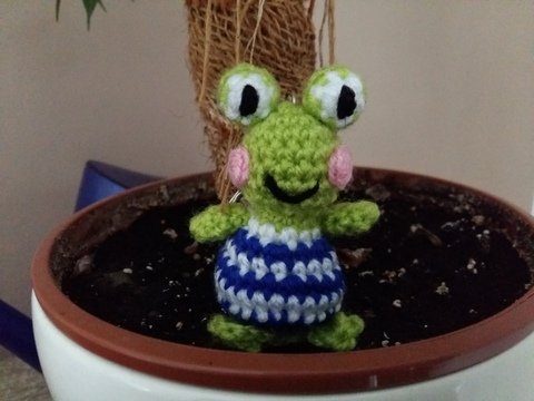 Schlüsselanhänger Frosch 2 0 gehäkelt