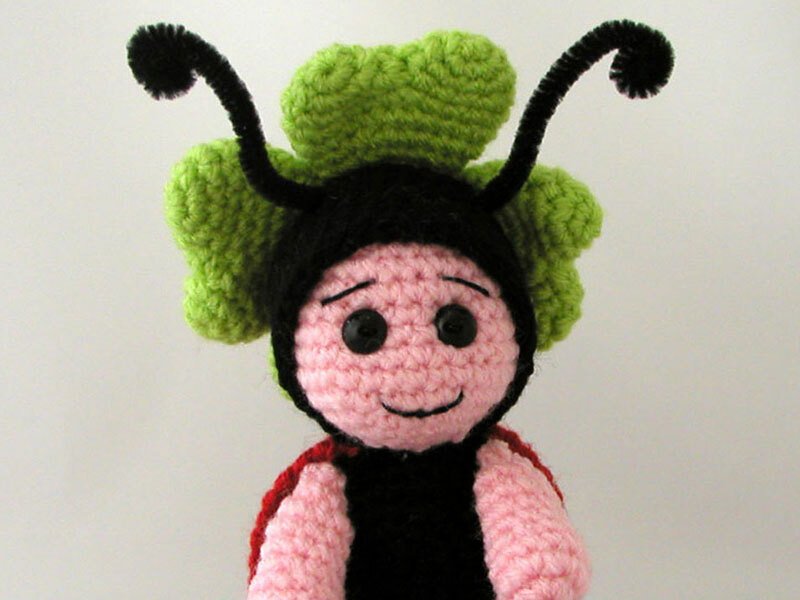 Häkelanleitung Glücksbringer Marienkäfer mit Kleeblatt - Bild 3