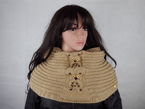 61 Strickanleitung Halsschmeichler Schulterwärmer Schal Eule