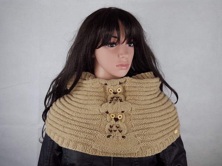 61 Strickanleitung Halsschmeichler Schulterwärmer Schal Eule