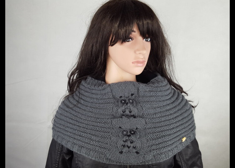 61 Strickanleitung Halsschmeichler Schulterwärmer Schal Eule