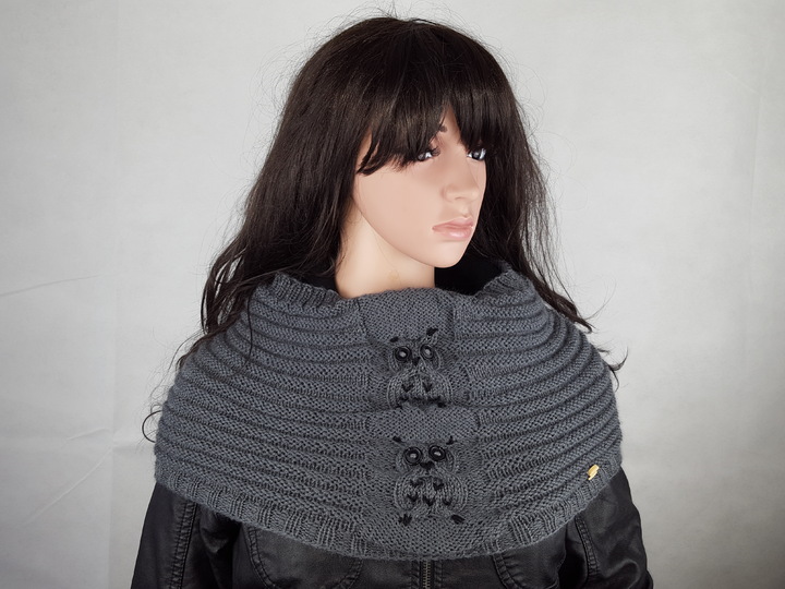 61 Strickanleitung Halsschmeichler Schulterwärmer Schal Eule