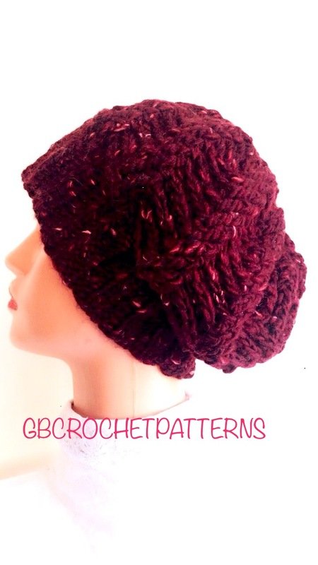 Crochet Pattern Slouchy hat, storm beanie, Knit look and textured Hat sizes Child to Adult Large