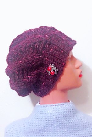 Crochet Pattern Slouchy hat, storm beanie, Knit look and textured Hat sizes Child to Adult Large