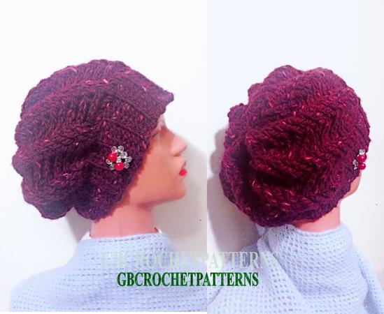 Crochet Pattern Slouchy hat, storm beanie, Knit look and textured Hat sizes Child to Adult Large