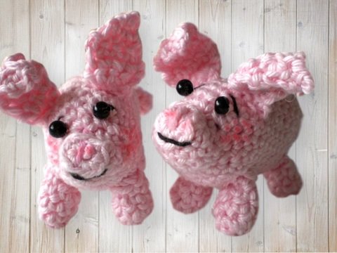 Ferkelchen in Mini Glücksbringer Häkelanleitung