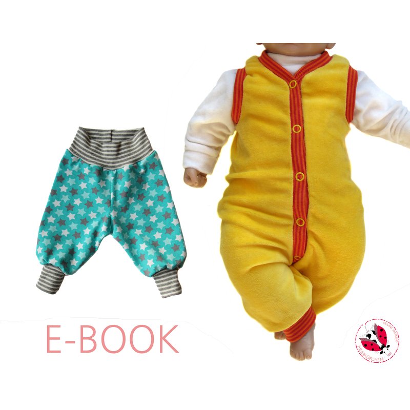 „Starter-Hosen“ Strampler &amp; Babyhose Gr. 44-92 Nähen Schnitt A4 &amp; Beamer