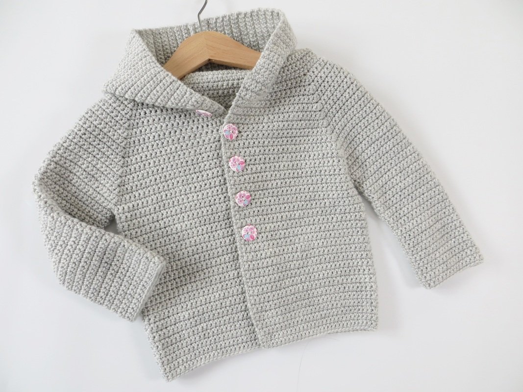 Häkelanleitung, Kapuzenjacke für Kinder in 4 Größen