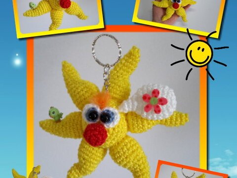 Häkelanleitung, Sonnenscheinchen, Schlüsselanhänger, Mitbringsel