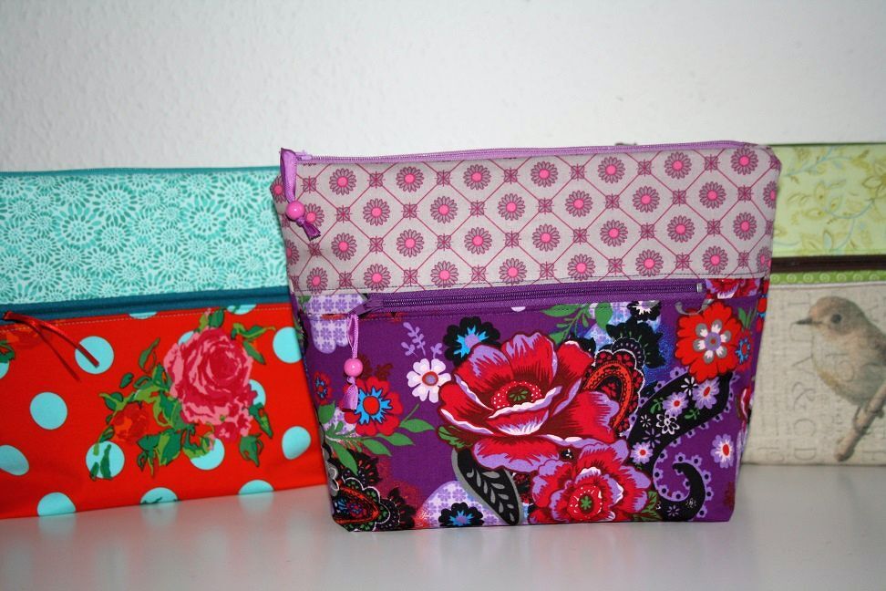 Nähanleitung Kulturtasche / Windeltasche mit Extra-Reißverschlussfach