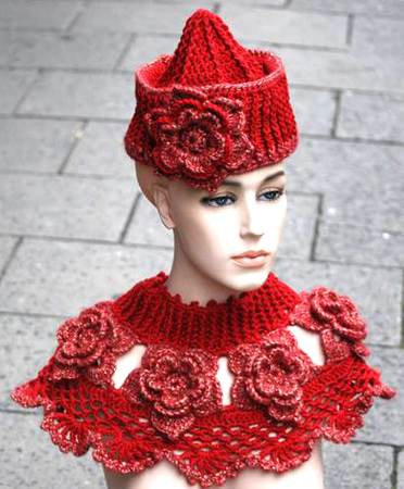 Häkelanleitung Rosenkragen / Crochet Pattern Rose Collar