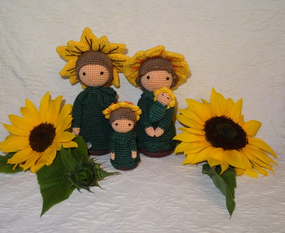 Herbstlinge Sonnenblumen Familie - Häkelanleitung