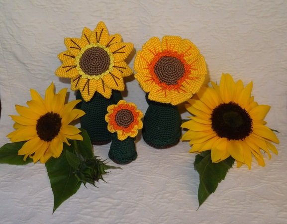 Herbstlinge Sonnenblumen Familie - Häkelanleitung