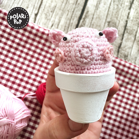 POLARIPOP Luckygurumi • Schweinchen im Topf • Glücksbringer für Silvester • Häkelanleitung für Anfänger (DE+EN)
