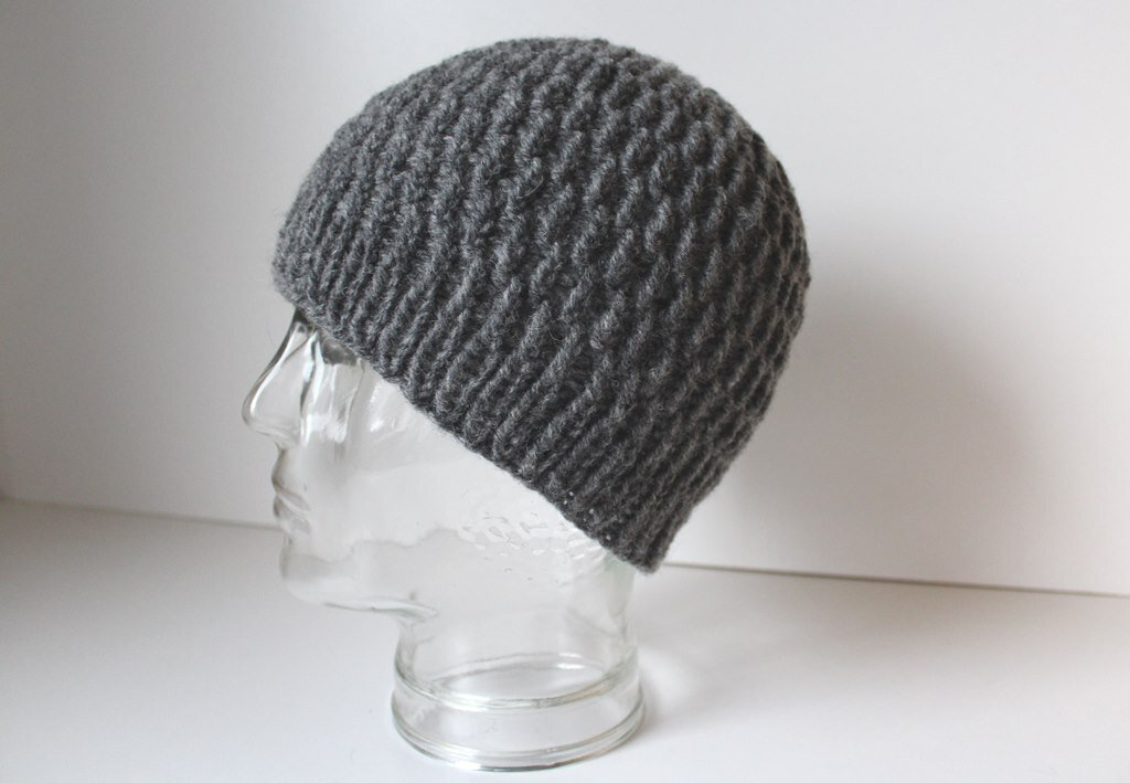 Strickanleitung Mütze, Beanie für Männer, Rippenmuster, KU ca. 54 - 58 cm