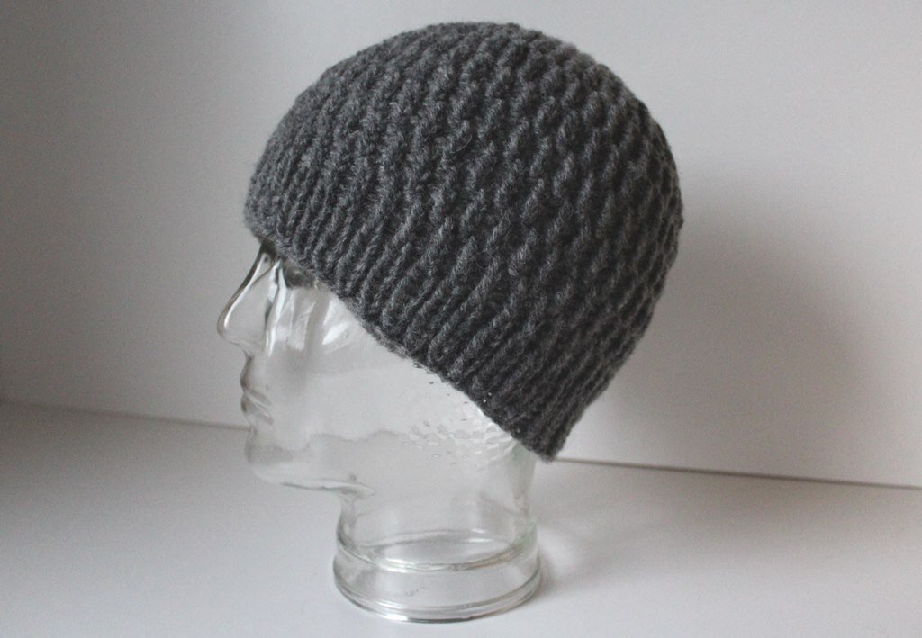 Strickanleitung Mütze, Beanie für Männer, Rippenmuster, KU ca. 54 - 58 cm - Bild 4