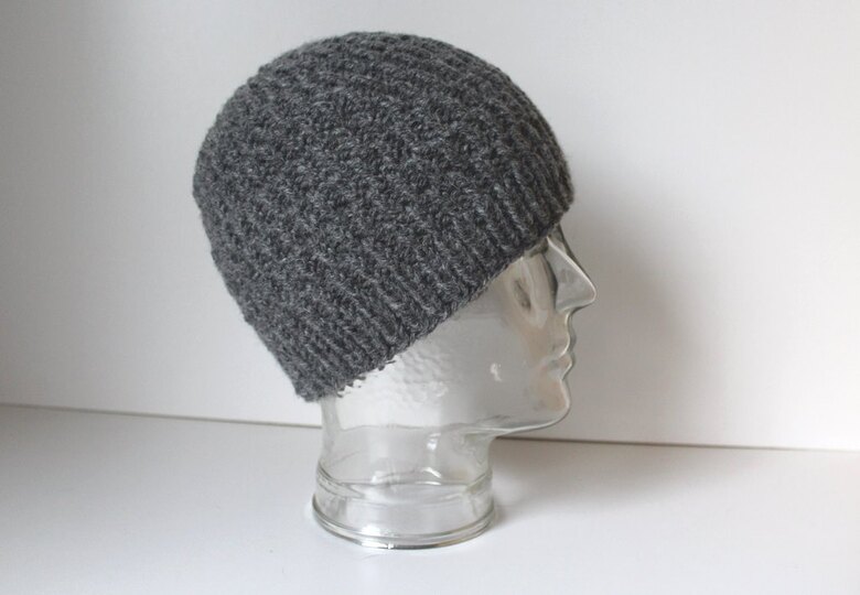 Strickanleitung Mütze, Beanie für Männer, Rippenmuster, KU ca 54-58 cm #120