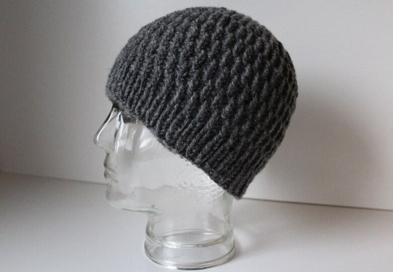 Strickanleitung Mütze, Beanie für Männer, Rippenmuster, KU ca. 54 - 58 cm