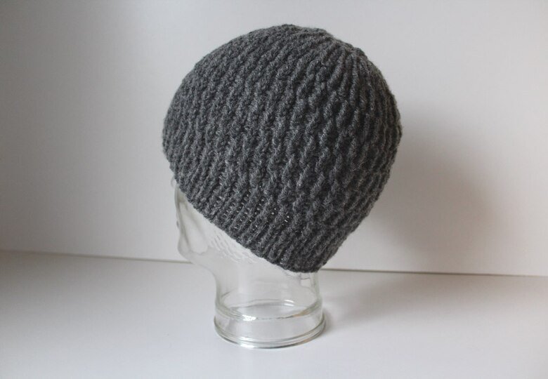 Strickanleitung Mütze, Beanie für Männer, Rippenmuster, KU ca. 54 - 58 cm