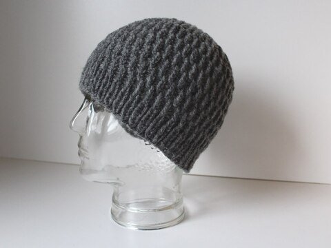 Strickanleitung Mütze, Beanie für Männer, Rippenmuster, Kopfumfang ca. 54 - 58 cm, 