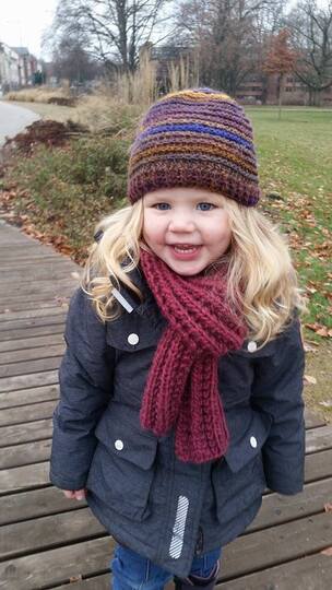 "Rippenset" Mütze oder Beanie Ku 48-59, Stulpen