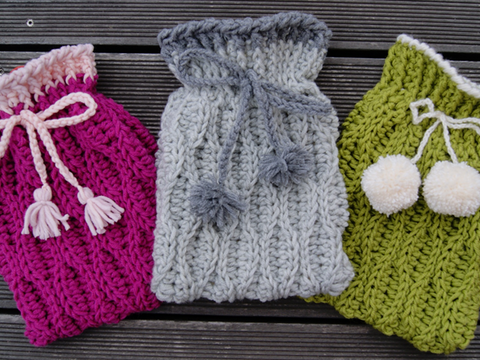 Thermofor- / Wärmeflaschen-Mäntelchen Wellentraum