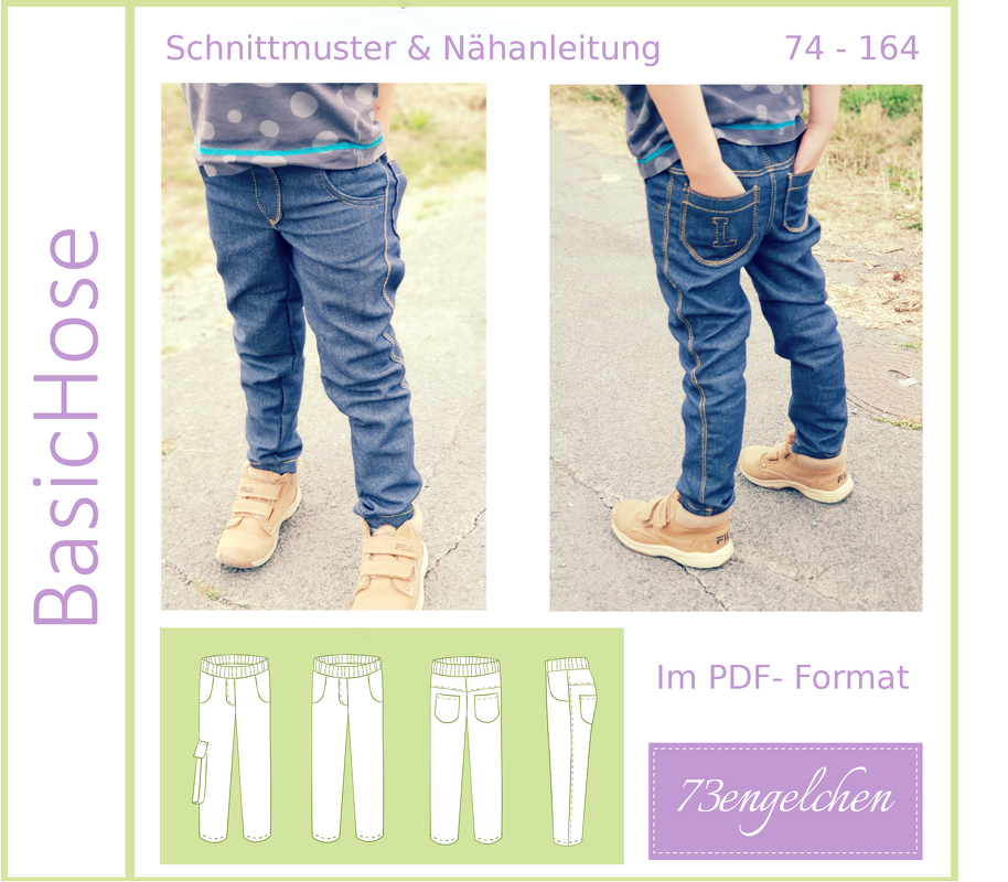 E-Book Schnittmuster Nähanleitung BasicHose Gr. 74-164