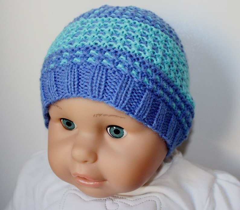 Strickanleitung Baby-Mütze, Babymütze ca. 2 - 7 Monate, Wabenmuster - Bild 4