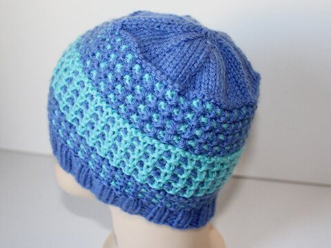 Strickanleitung Baby-Mütze, Babymütze ca. 2 - 7 Monate, Wabenmuster