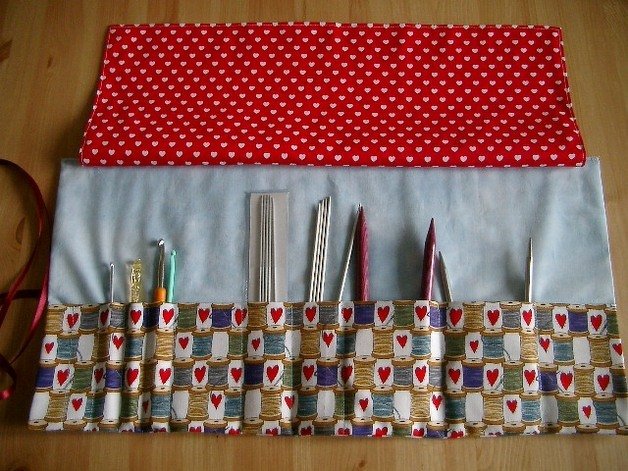 Nähanleitung Utensilo / Nadelrolle für Häkel-und Rundstricknadeln