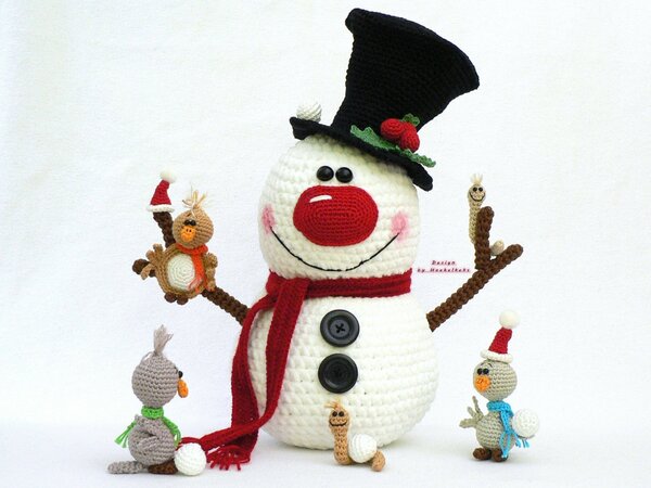 Sneeuwpop & Vrienden -- Haakpatroon van Haekelkeks®