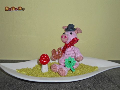 Geschenke-Tasche Tiere, das Schwein - gehäkelt von Dadade 