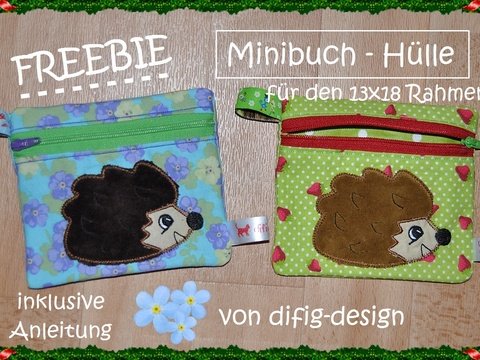 Ith Freebie Stickdatei Minibuch-Hülle für den 13x18 Rahmen