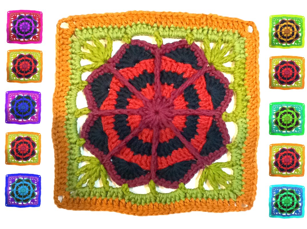 Granny Square &bdquo;Sonnenrad&ldquo;