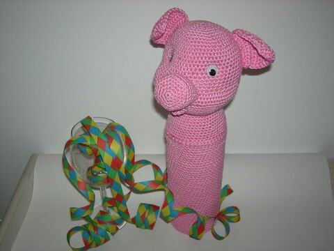 Flaschenhülle Glücksschwein