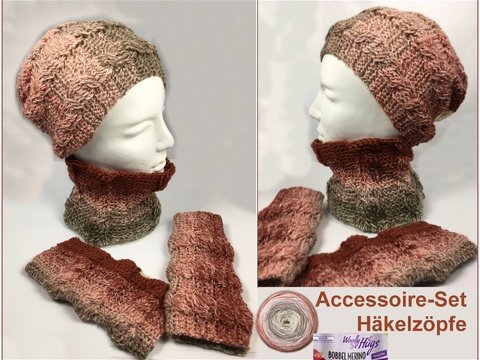 Accessoires-Set Häkelzöpfe mit 1 Bobbel häkeln